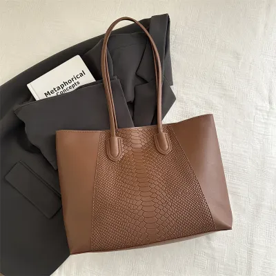 Women Fashion Casual Simple Large Capacity Shoulder Bag PU