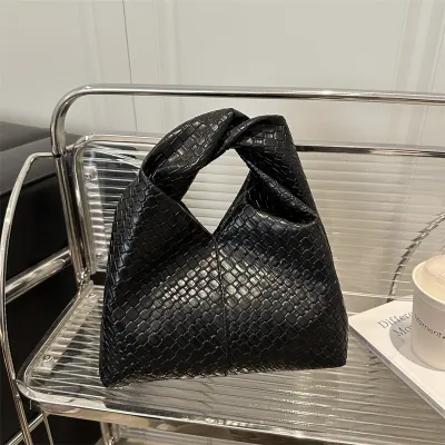 Women Fashion Casual Retro Solid Color PU Handbag