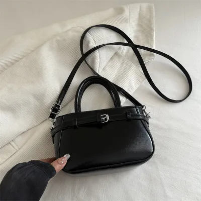 Women Fashion Simple Solid Color Small Square Handbag Tote
