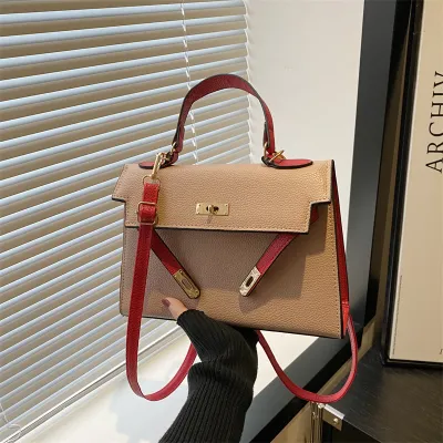 Women Fashion Casual Colorblock Large Capacity Handbag