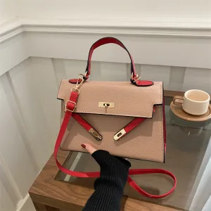 Women Fashion Casual Colorblock Large Capacity Handbag
