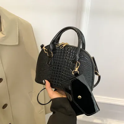 Women Fashion Crocodile Pattern Crossbody Bag PU Casual