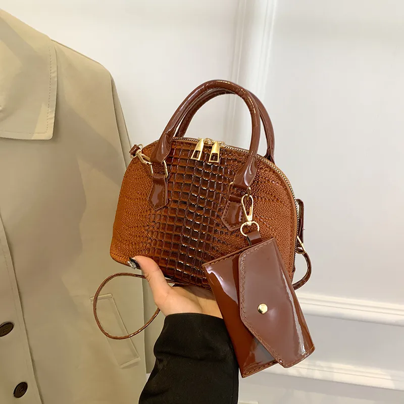 Women Fashion Crocodile Pattern Crossbody Bag PU Casual