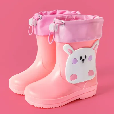 Kids Boys Girls Cartoon Waterproof Rubber Non-Slip Rain Boots Mid-Calf PVC