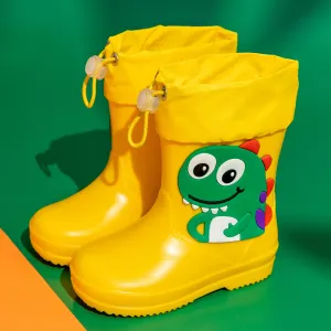 Kids Boys Girls Cartoon Waterproof Rubber Non-Slip Rain Boots Mid-Calf PVC