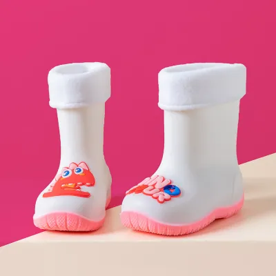 Kids Boys Girls Cartoon PVC Non-Slip Rain Boots Detachable Mid-Calf