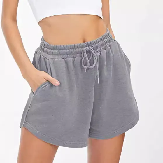 Women Fashion Casual Summer Solid Color Loose Shorts