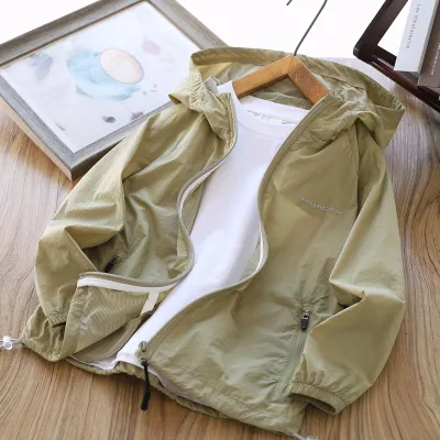 Kids Boys And Girls Fashion Casual Summer Solid Color Thin UPF 50+ Sun Protection Coat Nylon Spandex