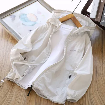 Kids Boys And Girls Fashion Casual Summer Solid Color Thin UPF 50+ Sun Protection Coat Nylon Spandex