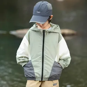 Kids Boy's Fashion Casual Summer Colorblock Thin Sun Protection Coat