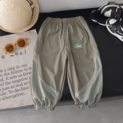 Kids Boys Girls Casual Summer Stitching Anti-Mosquito Thin Pants Cotton Blend Long Pants