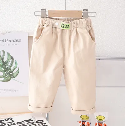 Kids Boys Fashion Casual Cartoon Print Spring Autumn Pants 90% Cotton Mid-Waist Basic