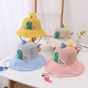 Kids Baby Boys And Girls Fashion Cute Dinosaur Summer Big Brim Sun Protection Fisherman Hat Unisex