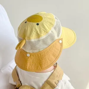 Kids Baby Boys And Girls Summer Mesh Breathable And Quick-Drying Wide Brim Sun Protection Hat