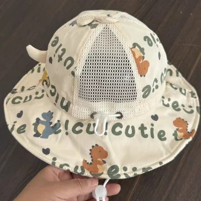 Kids Baby Boys Girls Cartoon Summer Thin Breathable Mesh Adjustable Sun Protection Fisherman Hat