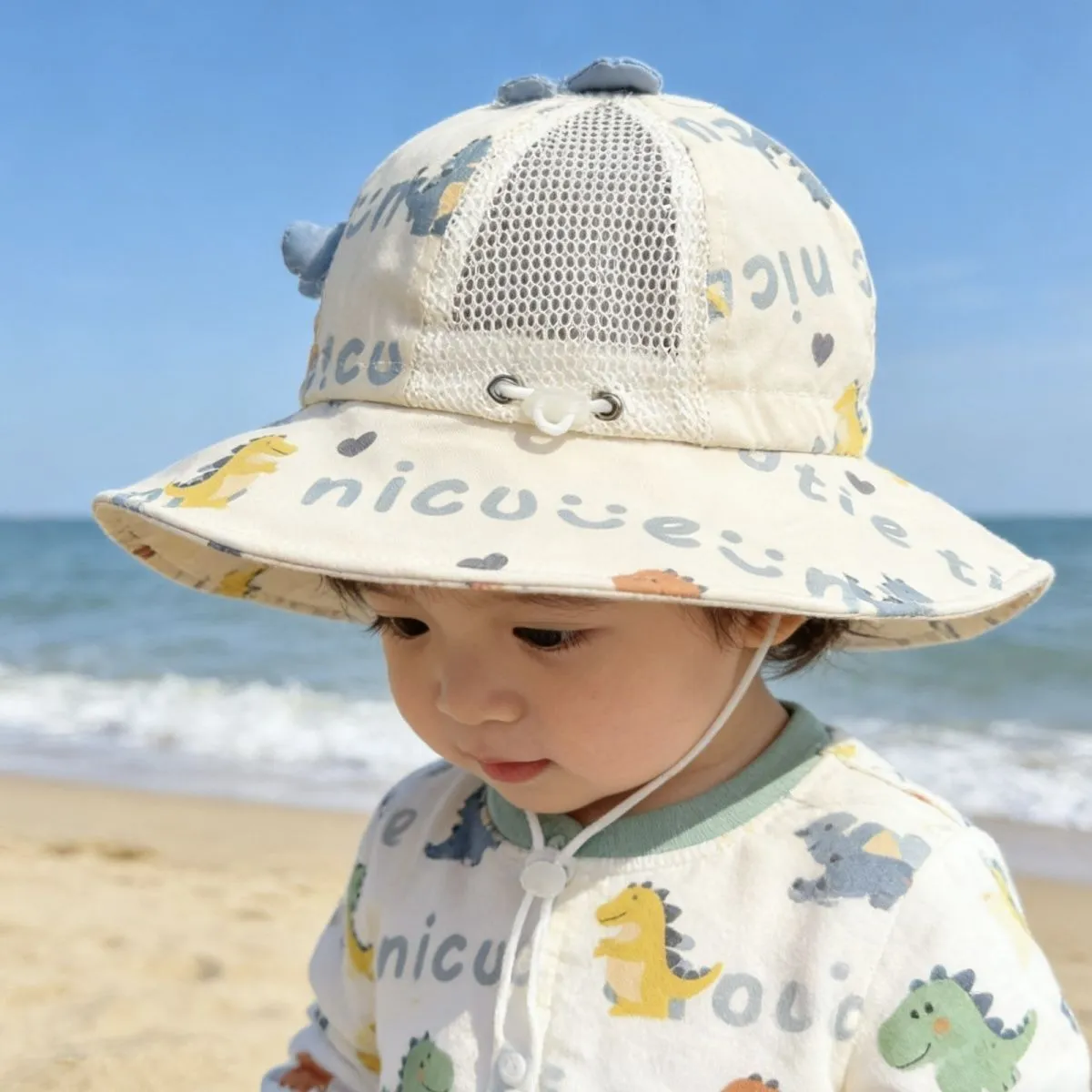 Kids Baby Boys Girls Cartoon Summer Thin Breathable Mesh Adjustable Sun Protection Fisherman Hat
