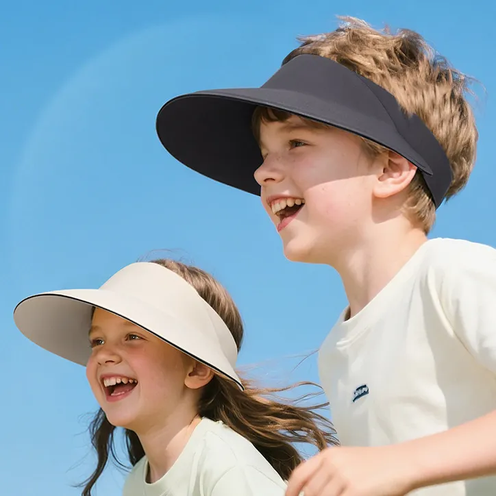 Kids Boys Girls Summer Outdoor Breathable Wide Brim Sun Hat Nylon No Roof