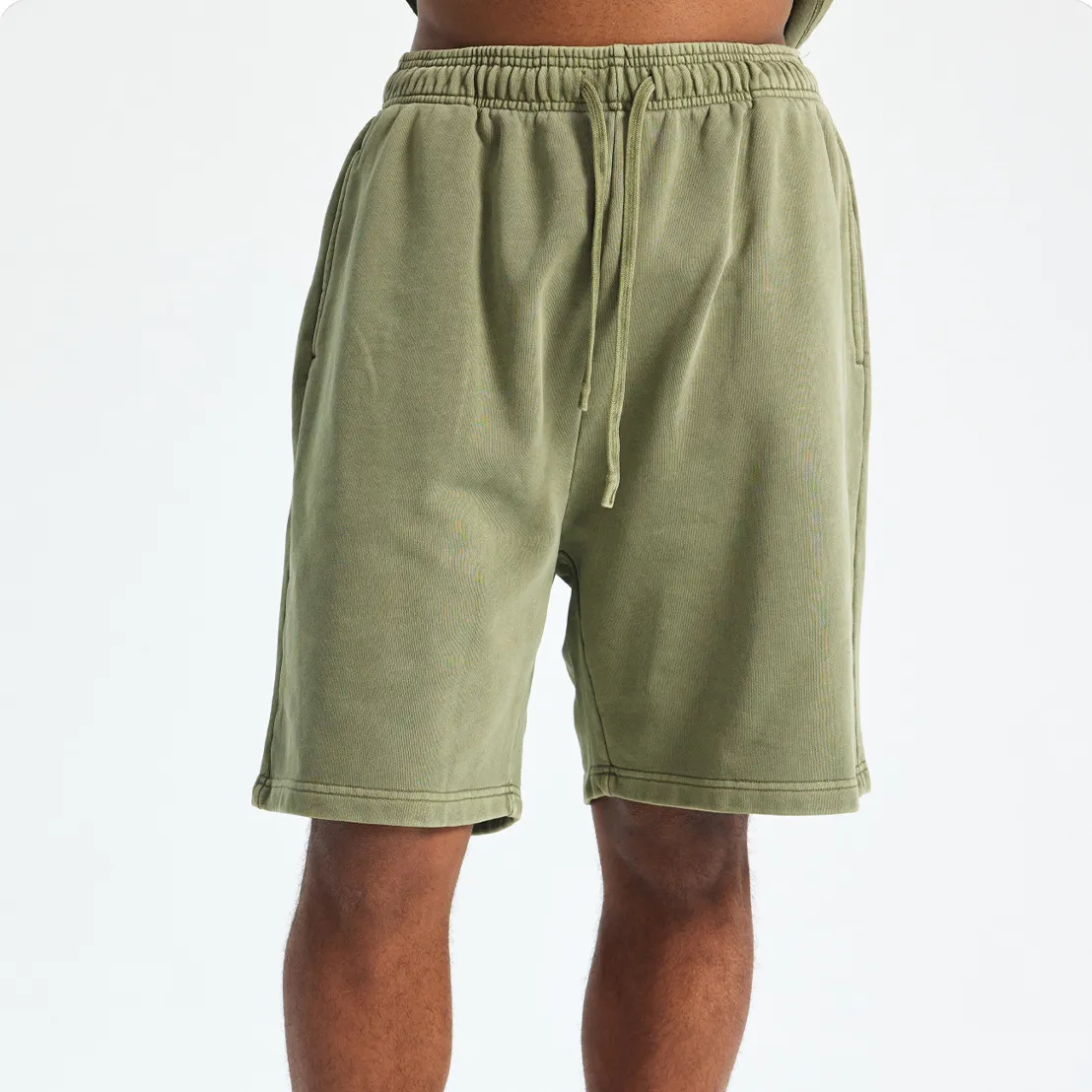 Men's Fashion Casual Summer Solid Color Loose Cotton Shorts