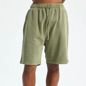 Men's Fashion Casual Summer Solid Color Loose Cotton Shorts