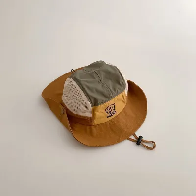 Kids Baby Boys Girls Summer Breathable Mesh Wide-Brimmed Quick-Dry Sun Protection Hat Unisex