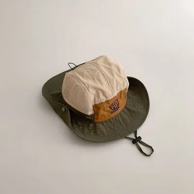 Kids Baby Boys Girls Summer Breathable Mesh Wide-Brimmed Quick-Dry Sun Protection Hat Unisex