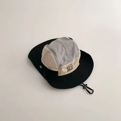 Kids Baby Boys Girls Summer Breathable Mesh Wide-Brimmed Quick-Dry Sun Protection Hat Unisex