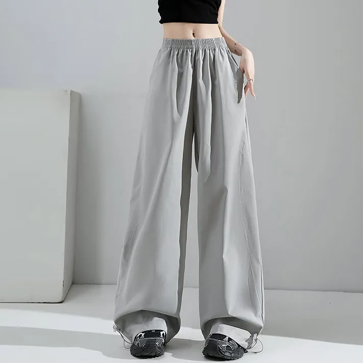 Women Fashion Casual Summer Thin Quick-Drying Wide-Leg Sports Pants