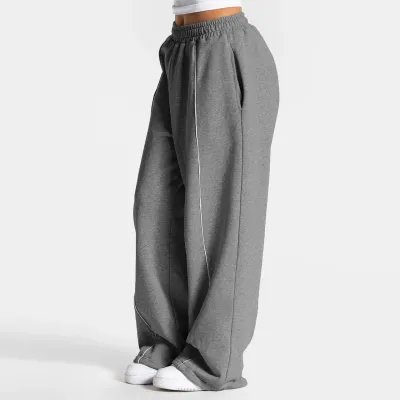 Women Fashion Casual Line Stretch High Waist Loose Straight Yoga Pants