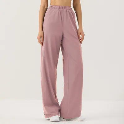 Women Fashion Casual Drawstring Straight Leg Yoga Pants