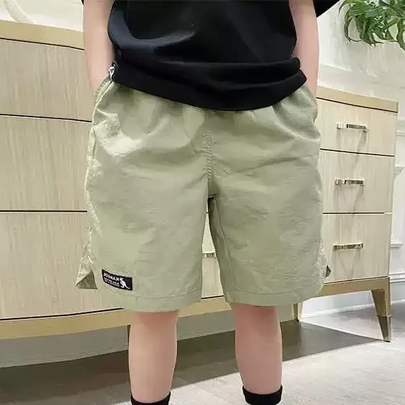 Kids Boys Fashion Quick-Dry Solid Color Casual Shorts