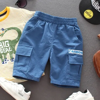 Kids Boys' Fashion Casual Summer Thin Cotton Shorts Mid-Waist Solid Color