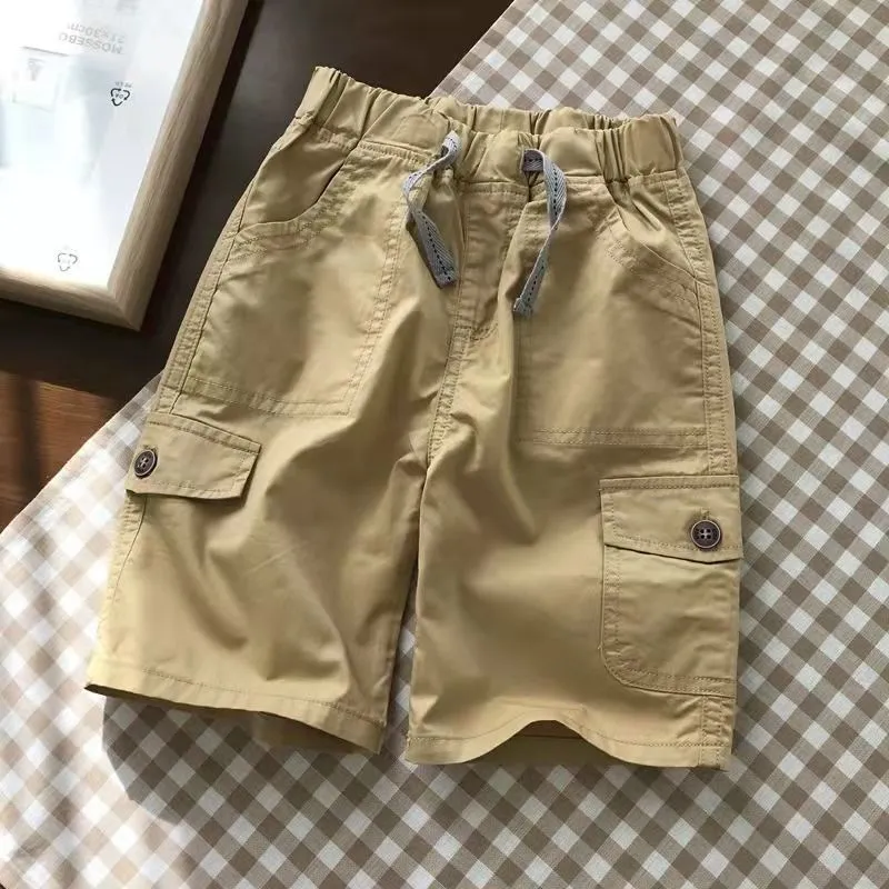 Kids Boys' Fashion Casual Summer Solid Color Lightweight Cotton Shorts