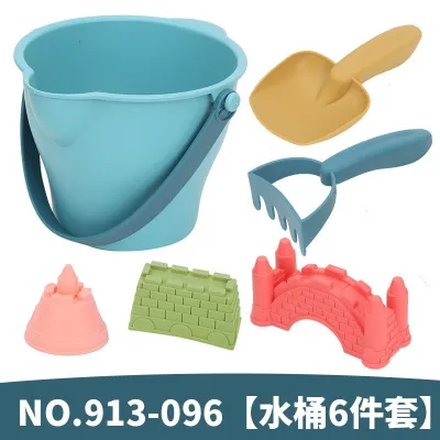 Fashion Cute Castle Beach Bucket Sand Digging Shovel Beach Tools 6pcs Set for Kids