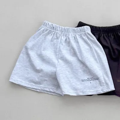 Kids Baby Boys Girls Fashion Casual Solid Color High Waist Loose Cotton Shorts