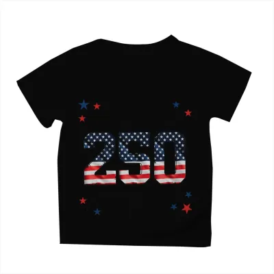 Kids Boys Girls Fashion Casual USA Independence Day Printed Short Sleeve Breathable Cotton Blend T-Shirt