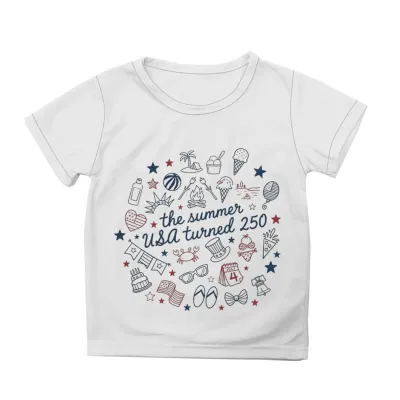 Kids Boys And Girls Fashion Casual USA Independence Day Printed Short Sleeve Loose T-Shirt