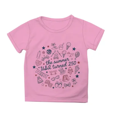 Kids Boys And Girls Fashion Casual USA Independence Day Printed Short Sleeve Loose T-Shirt