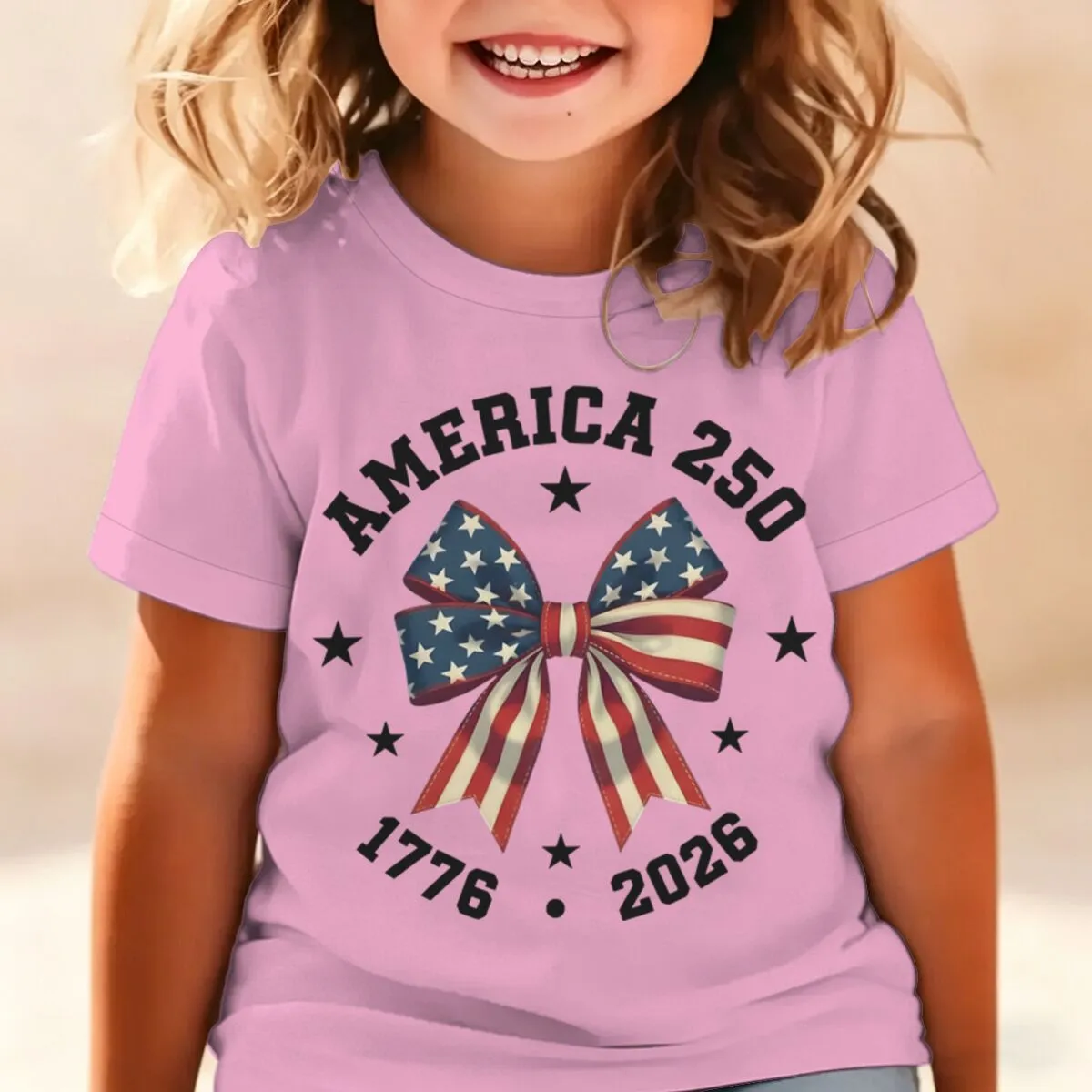 Kids Boys And Girls Fashion Casual USA Independence Day Printed Short Sleeve Loose T-Shirt