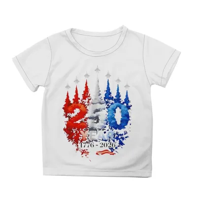 Kids Boys And Girls Fashion Casual Independence Day Printed Short-Sleeve T-Shirt