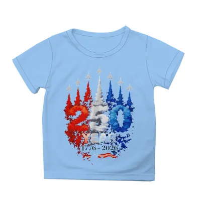Kids Boys And Girls Fashion Casual Independence Day Printed Short-Sleeve T-Shirt
