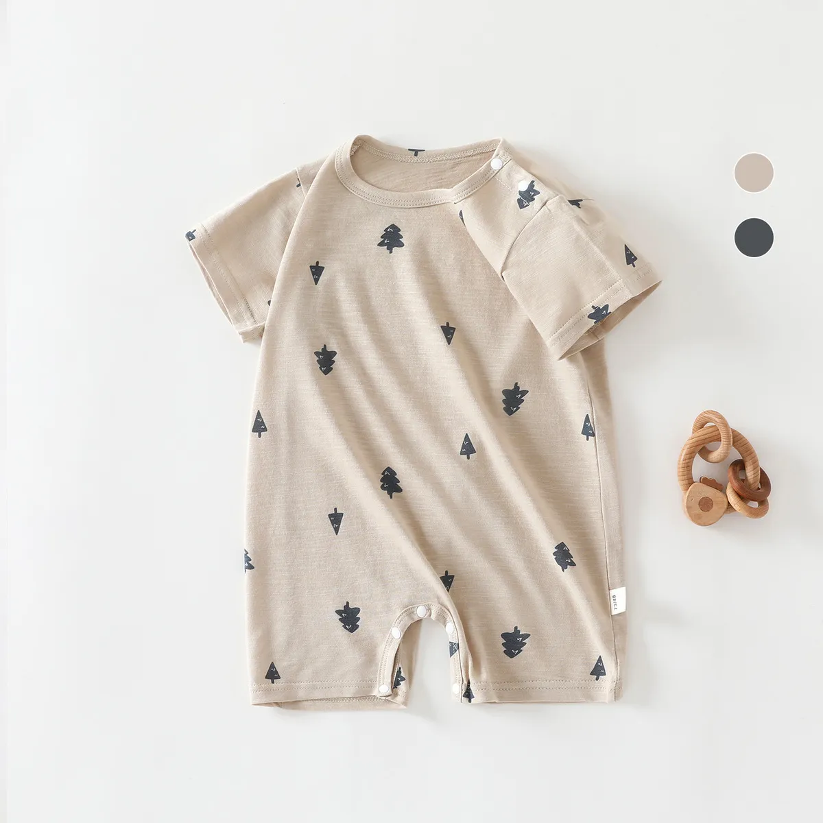 Kids Baby Boys Girls Summer Printed Cotton Short-Sleeve Rompers Bodysuit Lightweight Unisex 0-3T