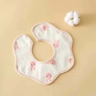 Kids Baby Fashion Cute Petal Shape Cotton Waterproof Bib