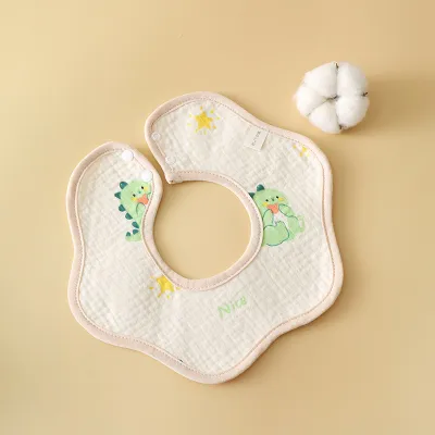 Kids Baby Fashion Cute Petal Shape Cotton Waterproof Bib