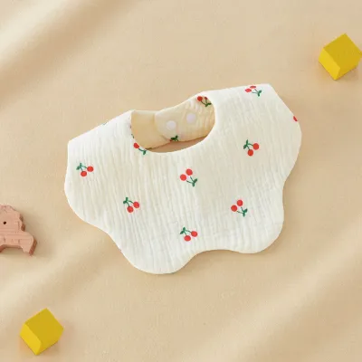 Kids Baby Fashion Cartoon Six-Layer 360 Degree Rotatable Gauze Cotton Bib Unisex