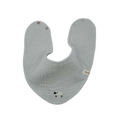 Kids Baby Fashion Solid Color Thin Embroidery Pure Cotton Triangle Bib