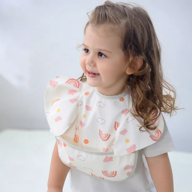 Kids Baby Fashion Printed Waterproof Dining Bocket Bib