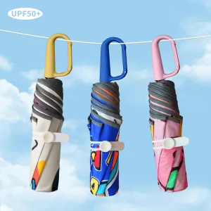 Kids Cartoon Manual Three Folding Umbrella Home Storage