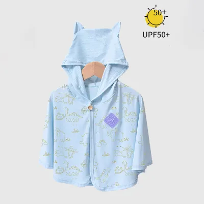 Kids Baby Boys And Girls Fashion Printed Breathable UPF 50+ Sun Protection Cloak Coat Unisex Nylon