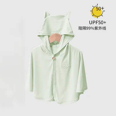 Kids Baby Boys Girls Fashion Solid Color Breathable UPF 50+ Sun Protection Nylon Cloak Coat Unisex
