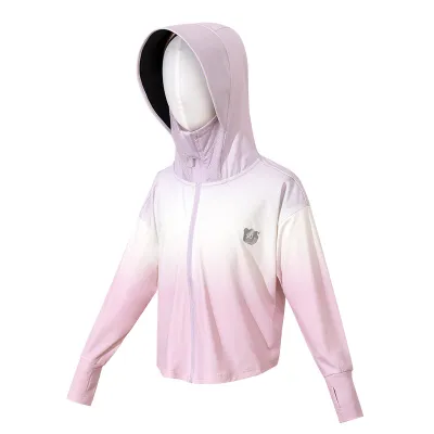 Kids Girls Fashion Casual Summer Gradient Thin Breathable UPF 50+ Sun Protection Coat 3-14T